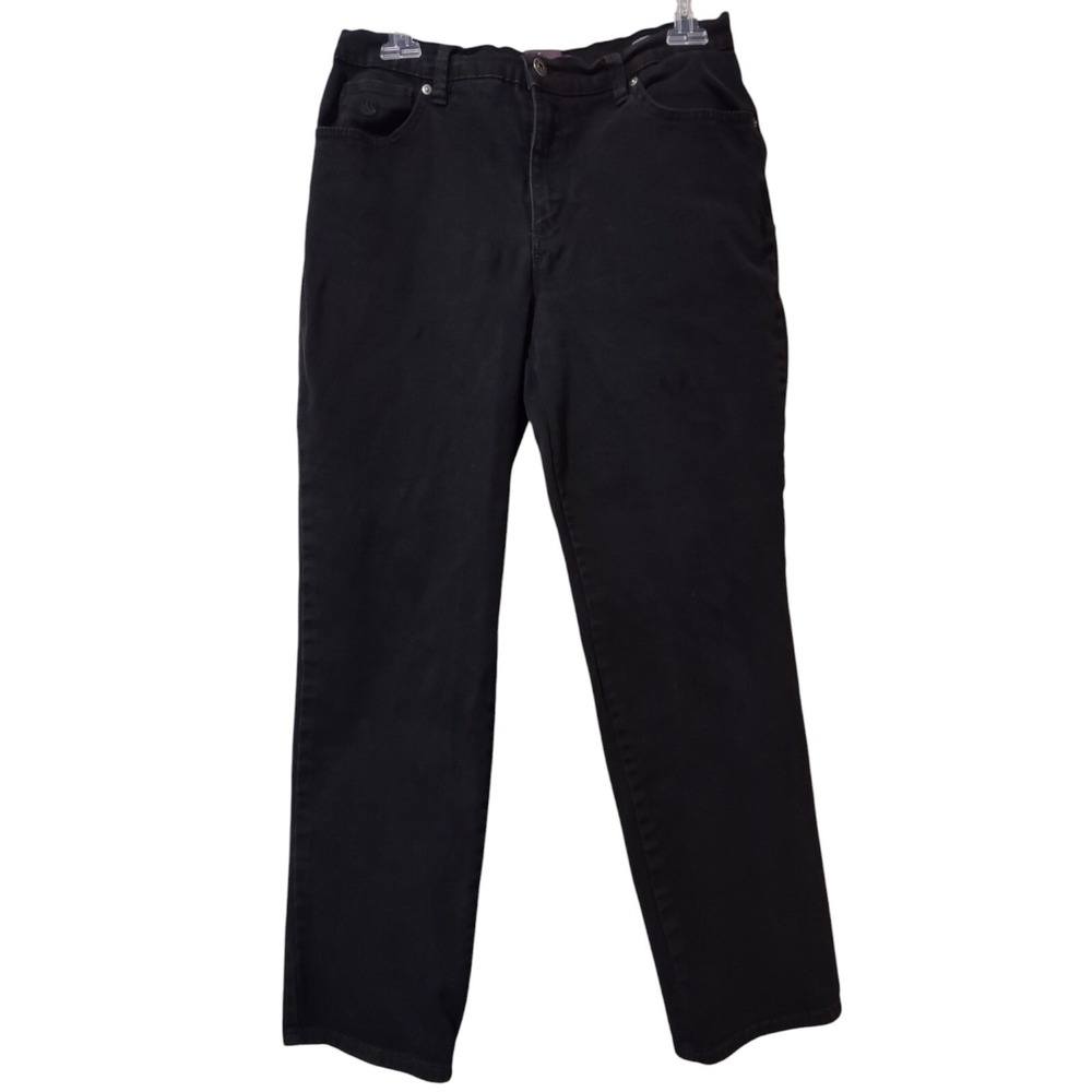 Gloria Vanderbilt Amanda Jeans Missy Size 10 Logo 5 Pocket  Black Denim Stretch